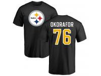 Men Nike Chukwuma Okorafor Black Name & Number Logo - NFL Pittsburgh Steelers #76 T-Shirt