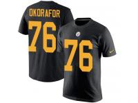 Men Nike Chukwuma Okorafor Black Rush Pride Name & Number - NFL Pittsburgh Steelers #76 T-Shirt