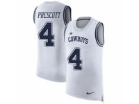 Men Nike Dallas Cowboys #4 Dak Prescott Limited White Rush Player Name & Number Tank Top NFL Jersey