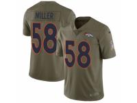 Men Nike Denver Broncos #58 Von Miller Limited Olive 2017 Salute to Service NFL Jersey