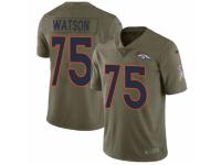 Men Nike Denver Broncos #75 Menelik Watson Limited Olive 2017 Salute to Service NFL Jersey