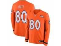 Men Nike Denver Broncos #80 Jake Butt Limited Orange Therma Long Sleeve NFL Jersey