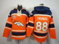 Men Nike Denver Broncos #88 Demaryius Thomas Orange Pullover Hoodie