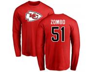 Men Nike Frank Zombo Red Name & Number Logo - NFL Kansas City Chiefs #51 Long Sleeve T-Shirt