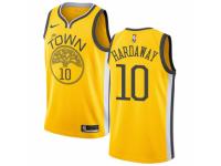 Men Nike Golden State Warriors #10 Tim Hardaway Yellow  Jersey - Earned Edition