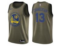 Men Nike Golden State Warriors #13 Wilt Chamberlain Swingman Green Salute to Service NBA Jersey