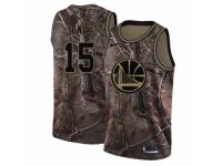 Men Nike Golden State Warriors #15 Damian Jones Swingman Camo Realtree Collection NBA Jersey