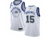 Men Nike Golden State Warriors #15 Latrell Sprewell Swingman White Hardwood Classics NBA Jersey