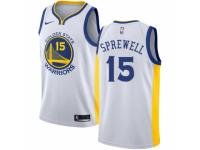 Men Nike Golden State Warriors #15 Latrell Sprewell White Home NBA Jersey - Association Edition