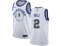 Men Nike Golden State Warriors #2 Jordan Bell Swingman White Hardwood Classics NBA Jersey