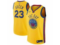 Men Nike Golden State Warriors #23 Draymond Green  Gold NBA Jersey - City Edition