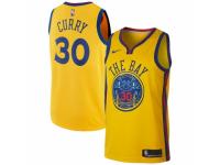 Men Nike Golden State Warriors #30 Stephen Curry  Gold NBA Jersey - City Edition