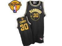 Men Nike Golden State Warriors #30 Stephen Curry Swingman Black Throwback 2015 The Finals Patch NBA Jersey