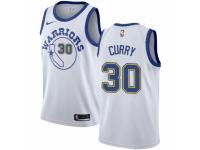 Men Nike Golden State Warriors #30 Stephen Curry Swingman White Hardwood Classics NBA Jersey