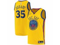 Men Nike Golden State Warriors #35 Kevin Durant  Gold NBA Jersey - City Edition