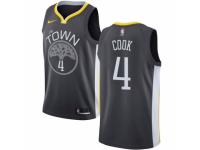 Men Nike Golden State Warriors #4 Quinn Cook Black NBA Jersey - Statement Edition