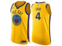 Men Nike Golden State Warriors #4 Quinn Cook Gold NBA Jersey - City Edition