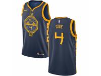 Men Nike Golden State Warriors #4 Quinn Cook Navy Blue NBA Jersey - City Edition