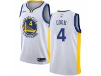 Men Nike Golden State Warriors #4 Quinn Cook White NBA Jersey - Association Edition
