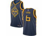 Men Nike Golden State Warriors #6 Nick Young Navy Blue NBA Jersey - City Edition