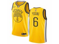 Men Nike Golden State Warriors #6 Nick Young Yellow  Jersey - Earned Edition