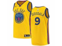 Men Nike Golden State Warriors #9 Andre Iguodala Gold NBA Jersey - City Edition