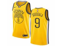 Men Nike Golden State Warriors #9 Andre Iguodala Yellow  Jersey - Earned Edition