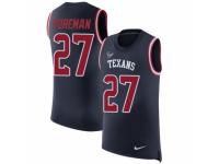 Men Nike Houston Texans #27 DOnta Foreman Limited Navy Blue Rush Player Name & Number Tank Top NFL Jersey