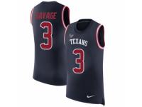 Men Nike Houston Texans #3 Tom Savage Limited Navy Blue Rush Player Name & Number Tank Top NFL Jersey