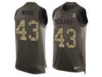 Men Nike Houston Texans #43 Corey Moore Limited Green Salute to Service Tank Top NFL Jersey