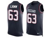 Men Nike Houston Texans #63 Kendall Lamm Limited Navy Blue Player Name & Number Tank Top NFL Jersey