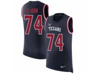 Men Nike Houston Texans #74 Chris Clark Limited Navy Blue Rush Player Name & Number Tank Top NFL Jersey