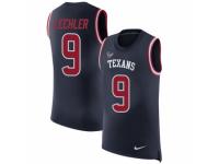 Men Nike Houston Texans #9 Shane Lechler Limited Navy Blue Rush Player Name & Number Tank Top NFL Jersey