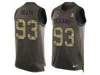 Men Nike Houston Texans #93 Joel Heath Limited Green Salute to Service Tank Top NFL Jersey