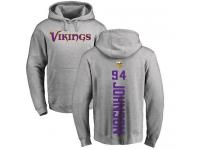 Men Nike Jaleel Johnson Ash Backer - NFL Minnesota Vikings #94 Pullover Hoodie