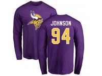 Men Nike Jaleel Johnson Purple Name & Number Logo - NFL Minnesota Vikings #94 Long Sleeve T-Shirt