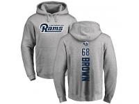 Men Nike Jamon Brown Ash Backer - NFL Los Angeles Rams #68 Pullover Hoodie
