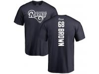 Men Nike Jamon Brown Navy Blue Backer - NFL Los Angeles Rams #68 T-Shirt