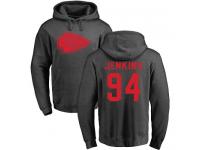 Men Nike Jarvis Jenkins Ash One Color - NFL Kansas City Chiefs #94 Pullover Hoodie