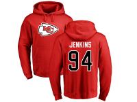 Men Nike Jarvis Jenkins Red Name & Number Logo - NFL Kansas City Chiefs #94 Pullover Hoodie