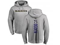 Men Nike Jonathan Ogden Ash Backer - NFL Baltimore Ravens #75 Pullover Hoodie