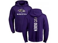 Men Nike Jonathan Ogden Purple Backer - NFL Baltimore Ravens #75 Pullover Hoodie