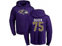 Men Nike Jonathan Ogden Purple Name & Number Logo - NFL Baltimore Ravens #75 Pullover Hoodie