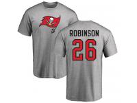 Men Nike Josh Robinson Ash Name & Number Logo - NFL Tampa Bay Buccaneers #26 T-Shirt