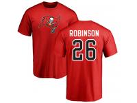 Men Nike Josh Robinson Red Name & Number Logo - NFL Tampa Bay Buccaneers #26 T-Shirt