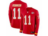 Men Nike Kansas City Chiefs #11 Demarcus Robinson Limited Red Therma Long Sleeve NFL Jersey