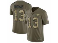 Men Nike Kansas City Chiefs #13 DeAnthony Thomas Limited Olive/Camo 2017 Salute to Service NFL Jersey