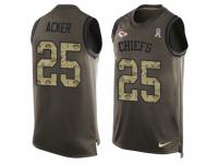 Men Nike Kansas City Chiefs #25 Kenneth Acker Limited Green Salute to Service Tank Top NFL Jersey