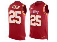 Men Nike Kansas City Chiefs #25 Kenneth Acker Limited Red Player Name & Number Tank Top NFL Jersey