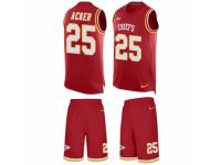 Men Nike Kansas City Chiefs #25 Kenneth Acker Limited Red Tank Top Suit NFL Jersey